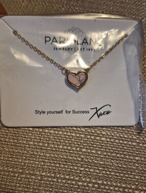 Park Lane Gold Tone Necklace with Light Pink Heart Pendant